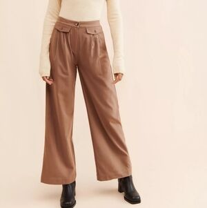 Sovere Anthropologie Brown Wide-Leg Women's Trousers